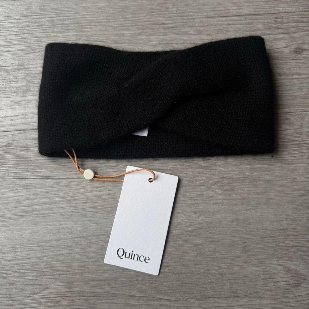 Quince Cashmere Twist HeadBand in Black NWT